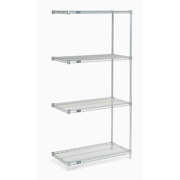 Nexel Poly-Z-Brite 5 Tier Wire Shelving Add-On Unit, 48W x 21D x 63H A21486Z5